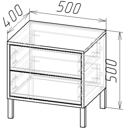 Тумба прикроватная 50х50х40 см KOD- ТУ-Норди (белый фасад)