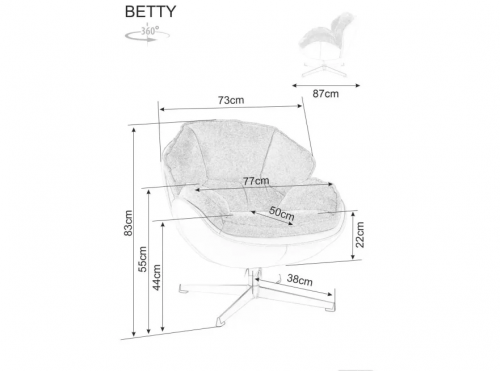 Кресло  SIGNAL Betty кари / черный