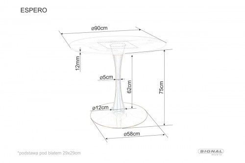Стол из керамики SIGNAL Espero Ø 80см