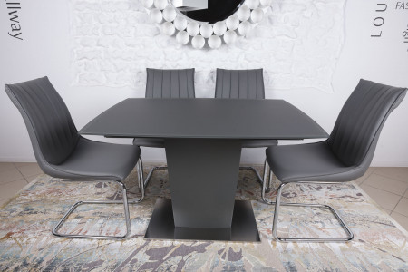 Стол стеклянный модерн NL- OXFORD (графит)