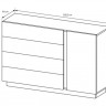 Комод Perfect Home Arco (Marco) 1D4S/138  белый глянец/дуб грандсон