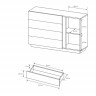 Комод Perfect Home Arco (Marco) 1D4S/138  белый глянец/дуб грандсон