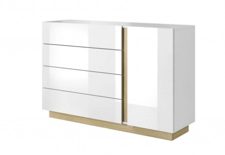 Комод Perfect Home Arco (Marco) 1D4S/138  белый глянец/дуб грандсон