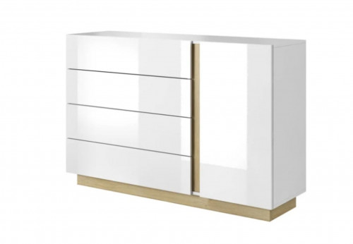 Комод Perfect Home Arco (Marco) 1D4S/138  белый глянец/дуб грандсон