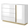 Комод Perfect Home Arco (Marco) 1D4S/138  белый глянец/дуб грандсон