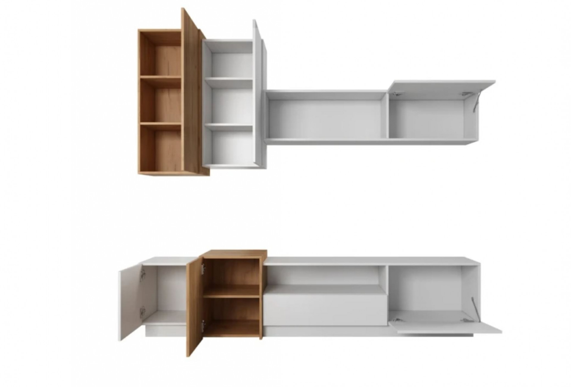 Стенка Perfect Home 3Д / 3D C Белый/дуб золотой крафт