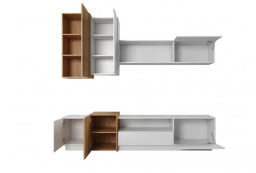 Стенка Perfect Home 3Д / 3D C Белый/дуб золотой крафт