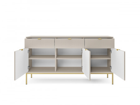 Комод Perfect Home Nova 3-дверный с 3 ящиками и золотыми ножками KSZ154 Кашемир