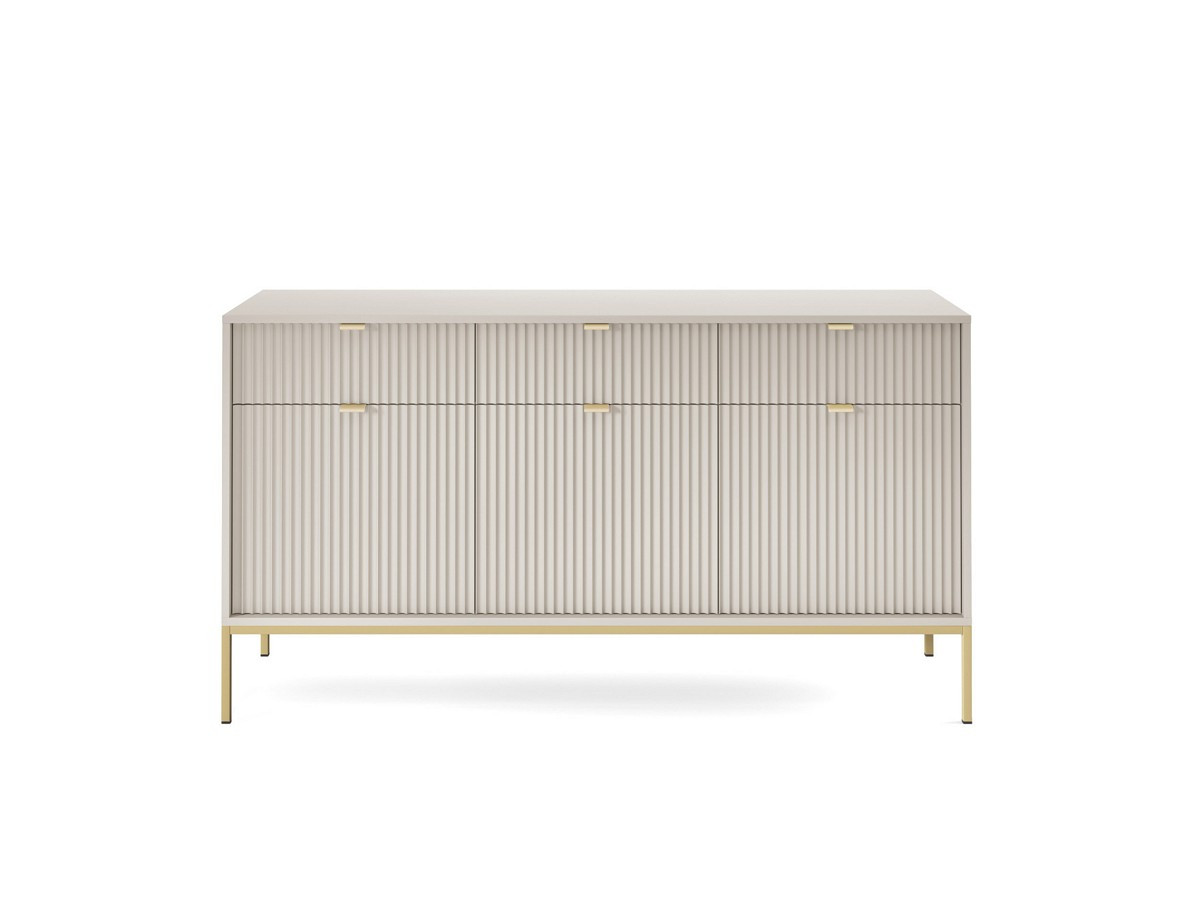 Комод Perfect Home Nova 3-дверный с 3 ящиками и золотыми ножками KSZ154 Кашемир