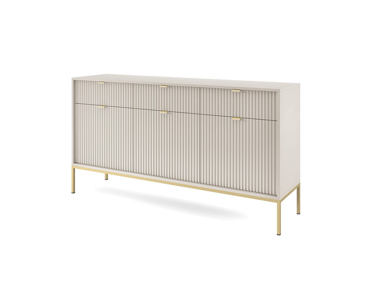 Комод Perfect Home Nova 3-дверный с 3 ящиками и золотыми ножками KSZ154 Кашемир