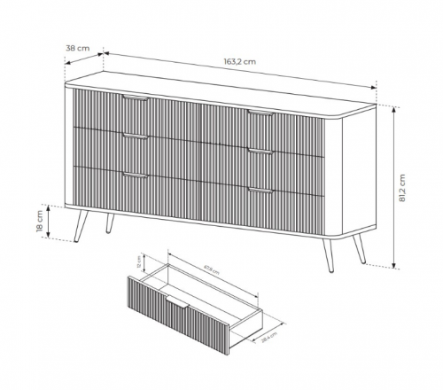 Комод Perfect Home Ланте / Lante  6S/163 Белый