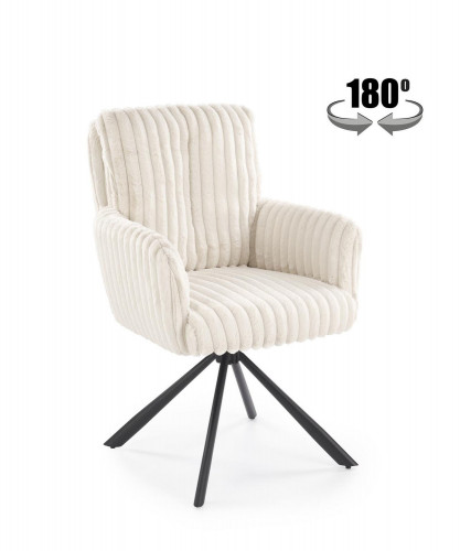 Стул обеденный поворотный HALMAR K-572 (кремовый/черный)