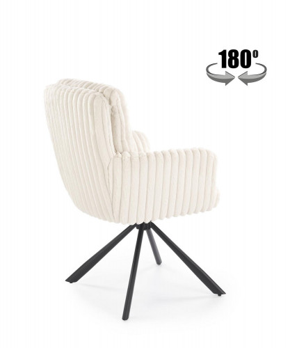 Стул обеденный поворотный HALMAR K-572 (кремовый/черный)