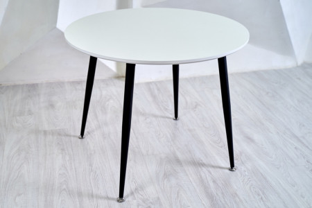 Стол круглый кухонный (дерево, МДФ, HPL) Ont- Лоренцо Белый