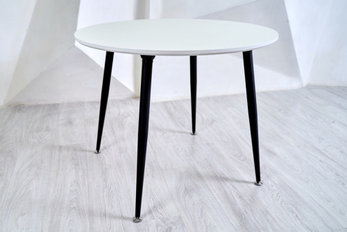 Стол круглый кухонный (дерево, МДФ, HPL) Ont- Лоренцо Белый