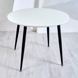 Стол круглый кухонный (дерево, МДФ, HPL) Ont- Лоренцо Белый