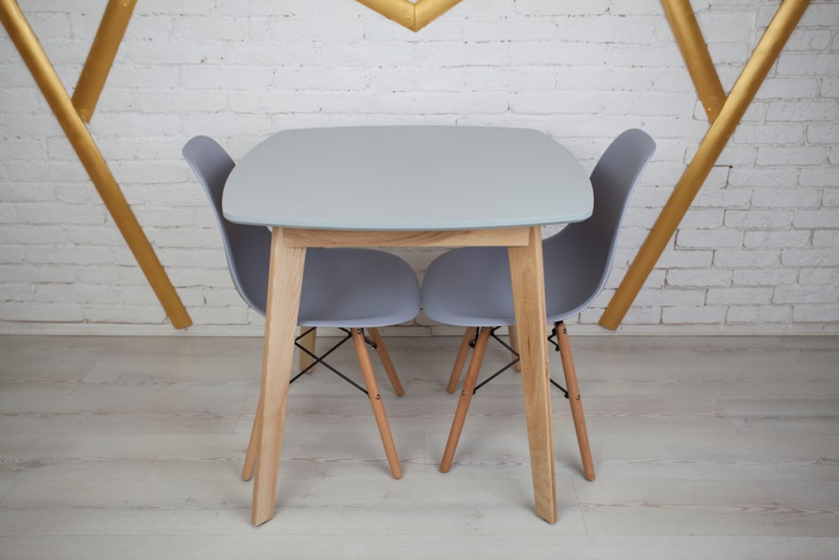 Кухонный комплект Ont- Джузеппе серый квадратный стол + 2 стула Classic (Осако)