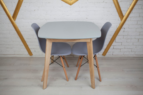 Кухонный комплект Ont- Джузеппе серый квадратный стол + 2 стула Classic (Осако)