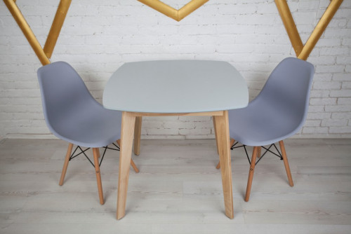 Кухонный комплект Ont- Джузеппе серый квадратный стол + 2 стула Classic (Осако)