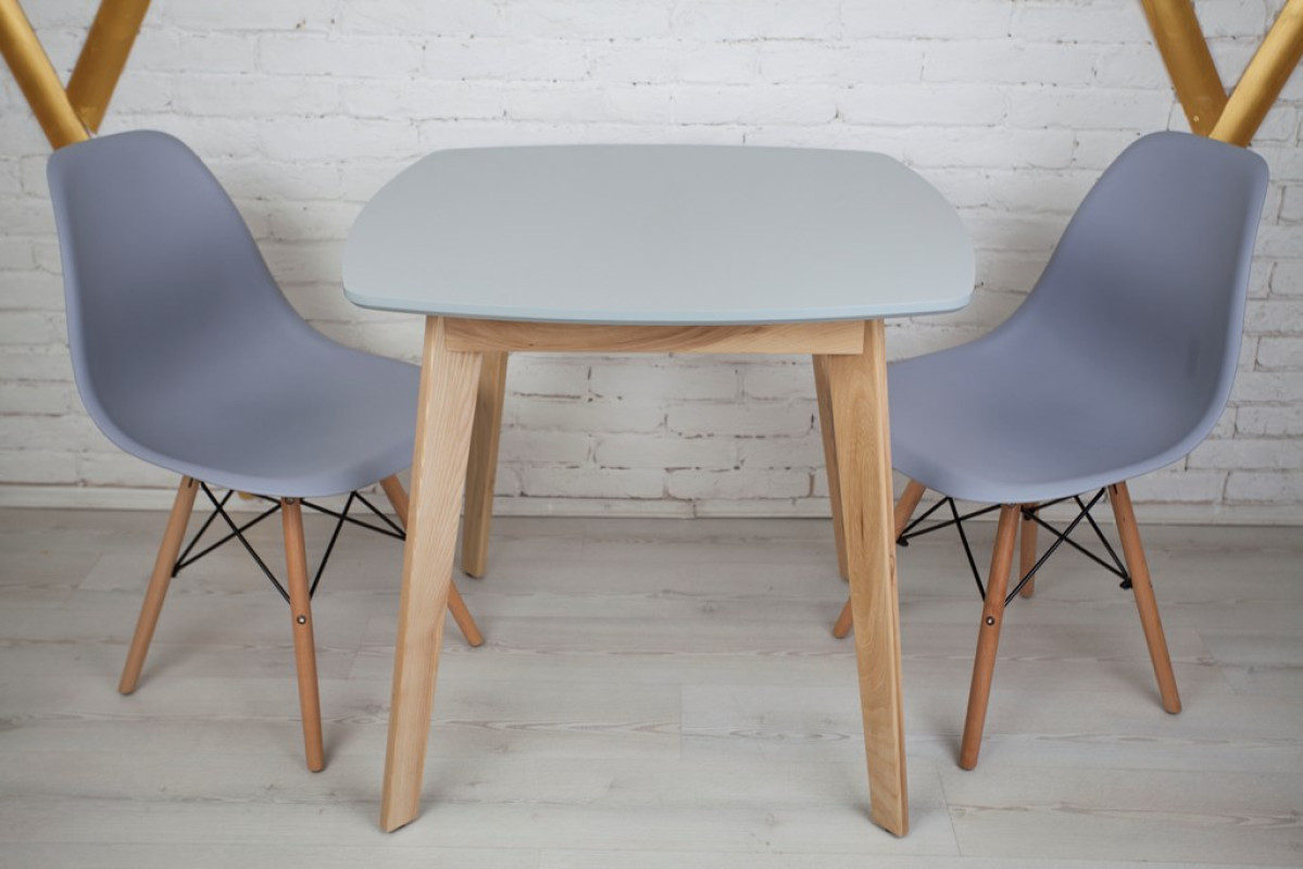 Кухонный комплект Ont- Джузеппе серый квадратный стол + 2 стула Classic (Осако)