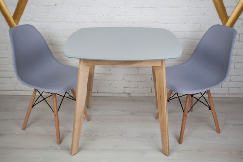 Кухонный комплект Ont- Джузеппе серый квадратный стол + 2 стула Classic (Осако)