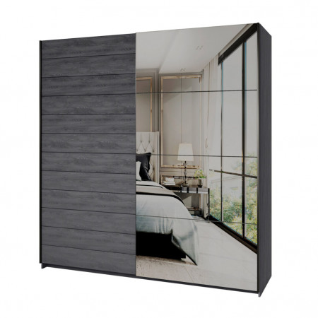 Шкаф-купе с зеркалом Helvetia 24CBEA67 GALAXY (карбоновый дуб)
