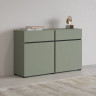 Комод на 2 двери и 2 ящика Helvetia CROSS 24GWMY45 (дымчатый зеленый- черный)