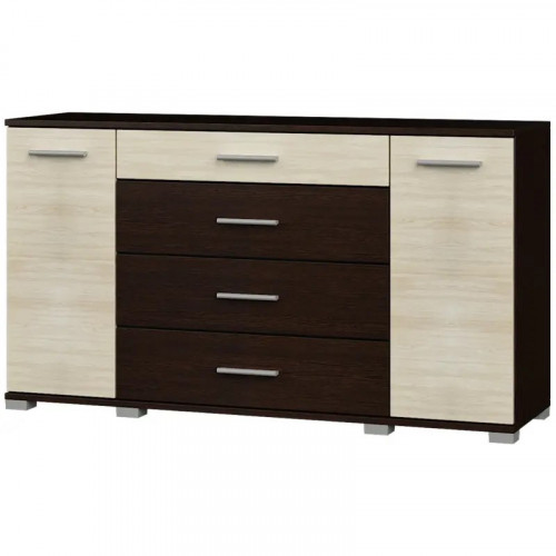 Большой комод EVR- Бриз К-6 венге + фасад дуб молочный