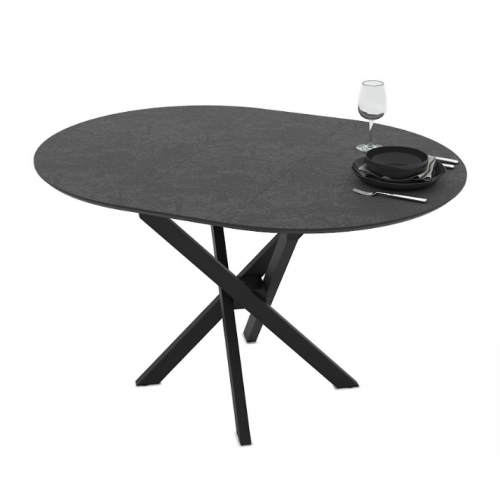 Стол 95/125х95 см Art-Deco EXM- RUTA темно-серый с фактурой матовый МДФ+HPL   