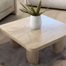 Стол кофейный CRV- Juan, Travertine top and base 80 см