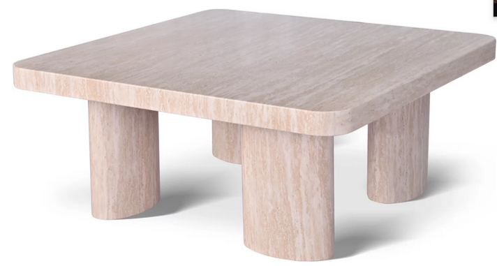 Стол кофейный CRV- Juan, Travertine top and base 80 см