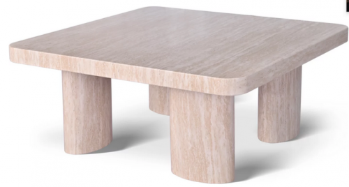 Стол кофейный CRV- Juan, Travertine top and base 80 см