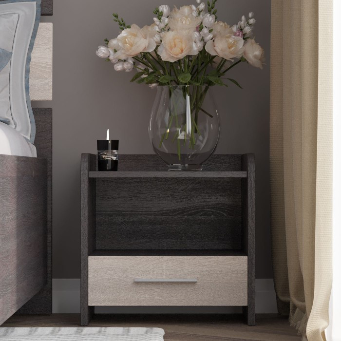 Тумба прикроватная EVR- Т-1 венге + дуб молочный