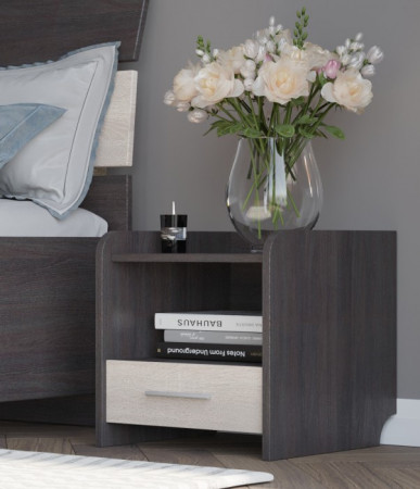 Тумба прикроватная EVR- Т-1 венге + дуб молочный