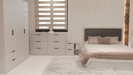 Комплект спальни ViA- Сити СП-2 (кровать, шкаф, комод, тумбы 2 шт)