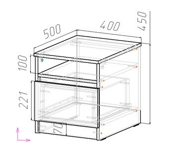 Тумба прикроватная ViA- Таун ТТ-4