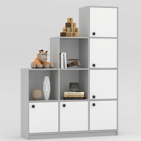 Стеллаж детский 166х120х35 см KOD- ШК-ст-детский (белый фасад)