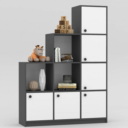 Стеллаж детский 166х120х35 см KOD- ШК-ст-детский (белый фасад)