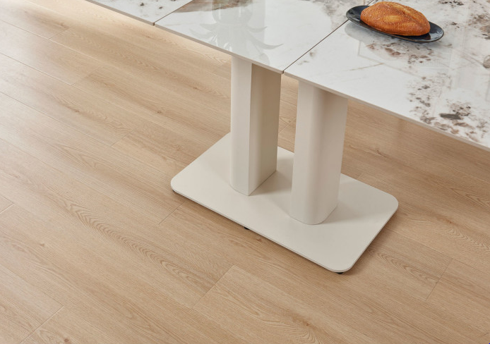 Стіл обідній розкладний INI- ROTTERDAM CERAMIC 120(160)*75 білий глянець/кашемир  