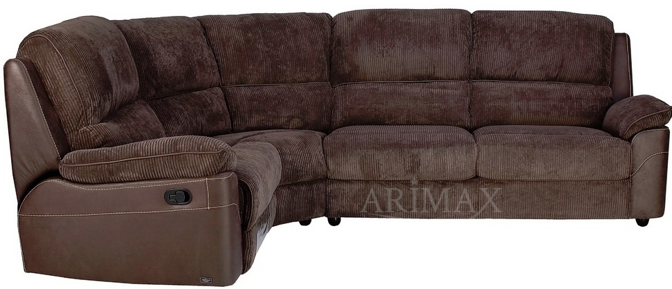 Угловой диван левый L BLN- Брукс (ткань, темно-коричневый)