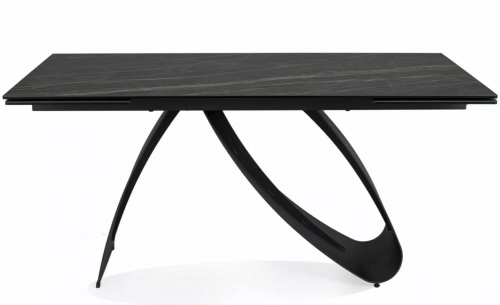 Комплект обеденный SIGNAL: раздвижной стол Diuna Ceramic NOIR DESIRE (черный мат) + 5 стульев Sempre Brego(беж) 