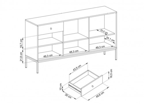 Комод Perfect Home Моно/Mono 3-дверный с 3 ящиками, золотые ножки MKSZ154 Беж песочный