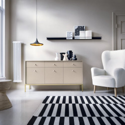 Комод Perfect Home Моно/Mono 3-дверный с 3 ящиками, золотые ножки MKSZ154 Беж песочный
