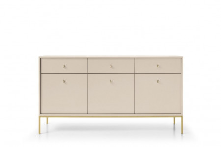 Комод Perfect Home Моно/Mono 3-дверный с 3 ящиками, золотые ножки MKSZ154 Беж песочный