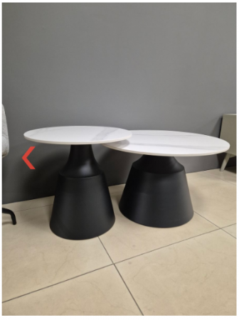 Комплект журнальных столов INI- NEBRASKA белый глянец/черный   