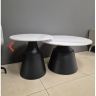 Комплект журнальных столов INI- NEBRASKA белый глянец/черный   