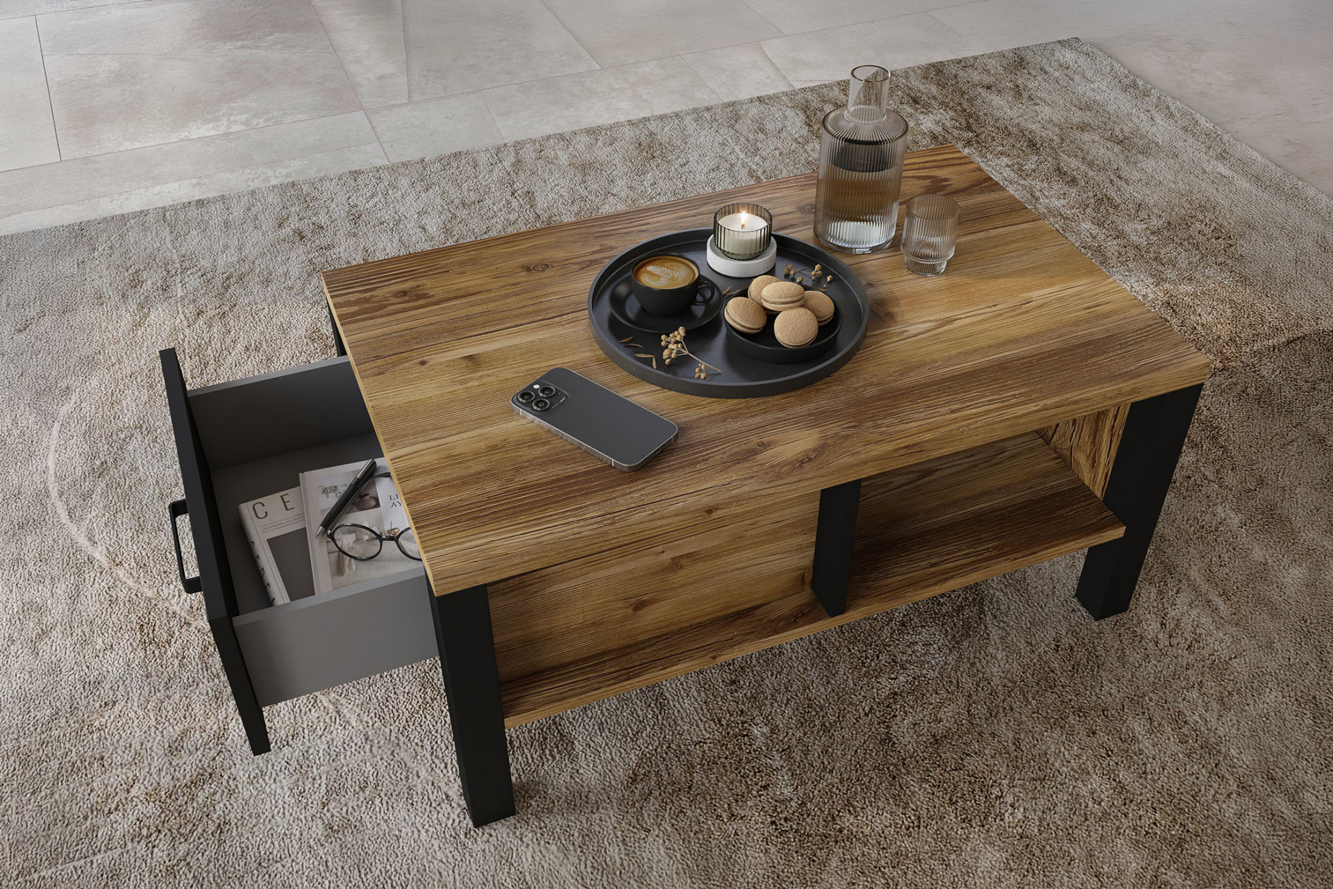 Столик кофейный с 1 ящ Helvetia OLIN WM