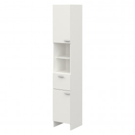 IDEA Высокий шкаф 2 двери + 1 ящик КОРАЛ белый