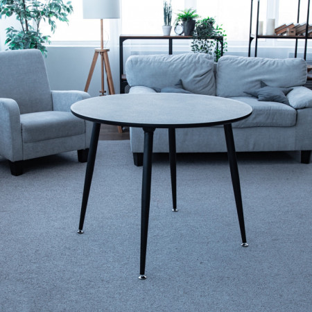 Стол круглый кухонный (дерево, МДФ, HPL) Ont- Лоренцо Черный