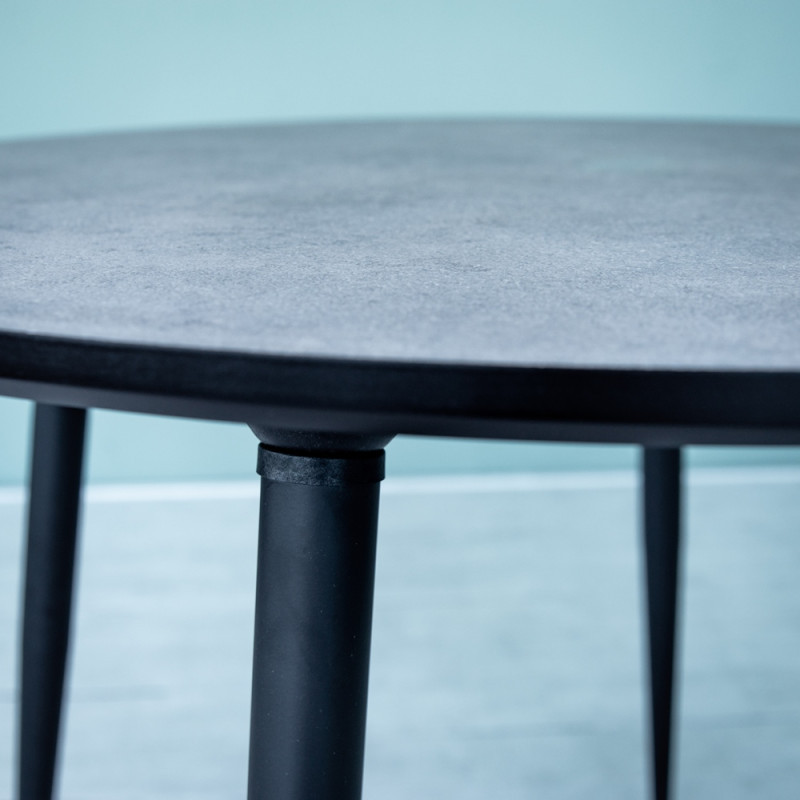 Стол круглый кухонный (дерево, МДФ, HPL) Ont- Лоренцо Черный